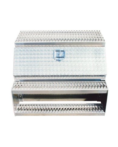 (BULK) ALUMINUM STEP SADDLE BOX - 36" L x 25" W x 28" H (BULK) ALUMINUM STEP SADDLE BOX - 36" L x 25" W x 28" H