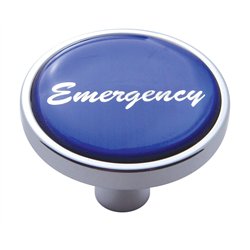 UP23305-"Emergency" Short Air Valve Knob - Blue Glossy Sticker