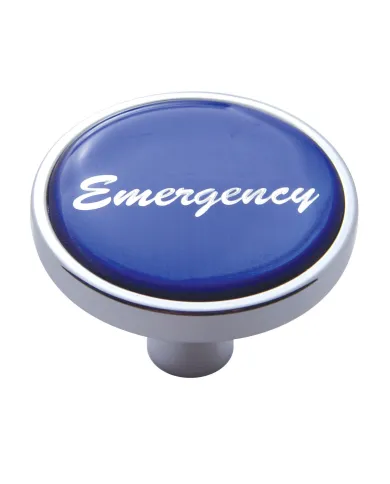 UP23305-"Emergency" Short Air Valve Knob - Blue Glossy Sticker