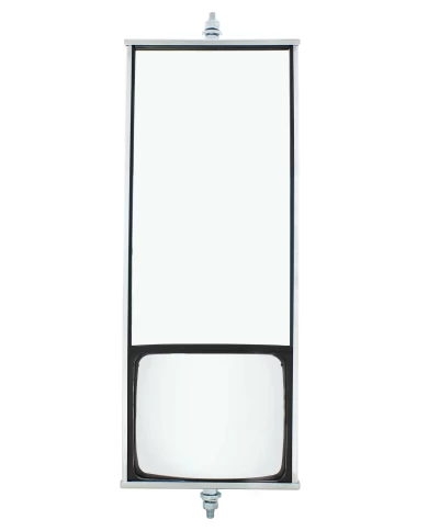 (BOX) STAINLESS WEST COAST MIRROR WITH CONVEX MIRROR - 6" X 16" (BOX) STAINLESS WEST COAST MIRROR WITH CONVEX MIRROR - 6" X 16"