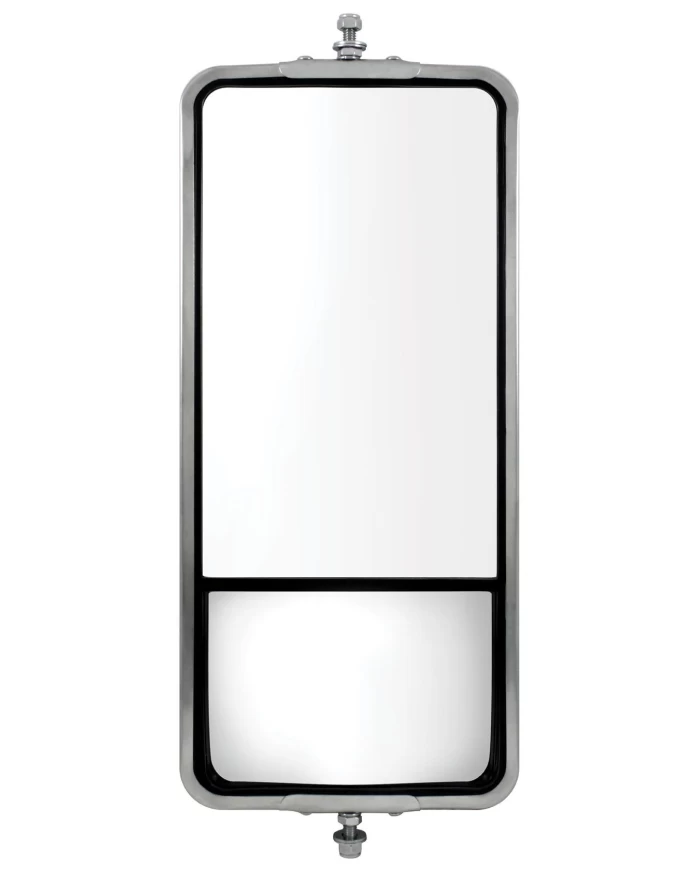 (BOX) STAINLESS STEEL WEST COAST HEATED MIRROR WITH CONVEX MIRROR - 7" X 16"