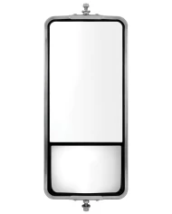 (BOX) STAINLESS STEEL WEST COAST HEATED MIRROR WITH CONVEX MIRROR - 7" X 16"