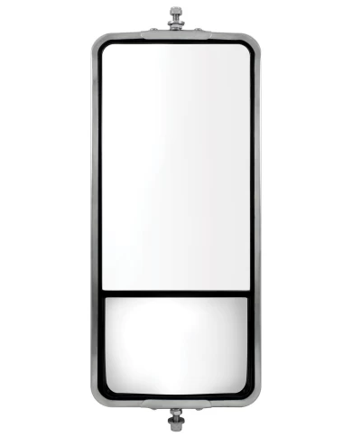 (BOX) STAINLESS STEEL WEST COAST MIRROR WITH CONVEX MIRROR - 7" X 16" (BOX) STAINLESS STEEL WEST COAST MIRROR WITH CONVEX MIRROR - 7" X 16"