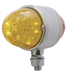 UP32326-34 LED Watermelon Double Face Light W/Chrome Housing - Amber & Red LED/Amber & Red Lens