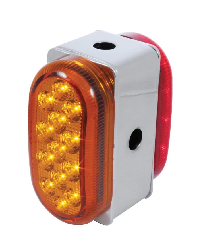 (CARD) 13 AMBER/13 RED LED DUAL FUNCTION LIGHT BRACKET - AMBER/RED LENS