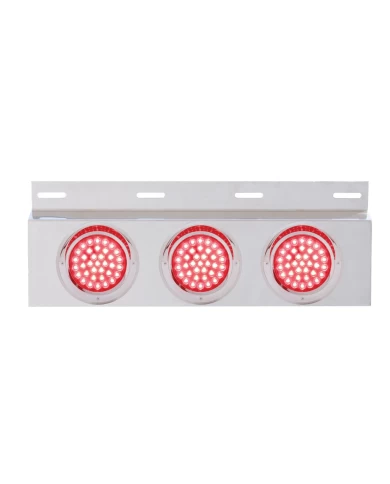 (BULK) STAINLESS STEEL TOP MUD FLAP LIGHT BRACKET W/ THREE 36 LED 4" LIGHT W/ VISOR - RED LENS (BULK) STAINLESS STEEL TOP MUD FLAP LIGHT BRACKET W/ THREE 36 LED 4" LIGHT W/ VISOR - RED LENS