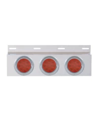 (BULK) STAINLESS STEEL TOP MUD FLAP LIGHT BRACKET W/ THREE 12 LED 4" LIGHT W/ VISOR - RED LENS (BULK) STAINLESS STEEL TOP MUD FLAP LIGHT BRACKET W/ THREE 12 LED 4" LIGHT W/ VISOR - RED LENS