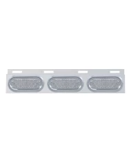 (BULK) STAINLESS STEEL TOP MUD FLAP LIGHT BRACKET W/ THREE 19 LED OVAL LIGHT W/ VISOR - CLEAR LENS (BULK) STAINLESS STEEL TOP MUD FLAP LIGHT BRACKET W/ THREE 19 LED OVAL LIGHT W/ VISOR - CLEAR LENS