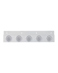(BULK) STAINLESS STEEL TOP MUD FLAP LIGHT BRACKET W/ FIVE 9 LED 2" CLEARANCE/MARKER LIGHT W/ VISOR - CLEAR LENS (BULK) STAINLESS STEEL TOP MUD FLAP LIGHT BRACKET W/ FIVE 9 LED 2" CLEARANCE/MARKER LIGHT W/ VISOR - CLEAR LENS