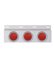 (BULK) STAINLESS STEEL TOP MUD FLAP LIGHT BRACKET W/ THREE 7 LED 4" LIGHT W/ VISOR - RED LENS (BULK) STAINLESS STEEL TOP MUD FLAP LIGHT BRACKET W/ THREE 7 LED 4" LIGHT W/ VISOR - RED LENS