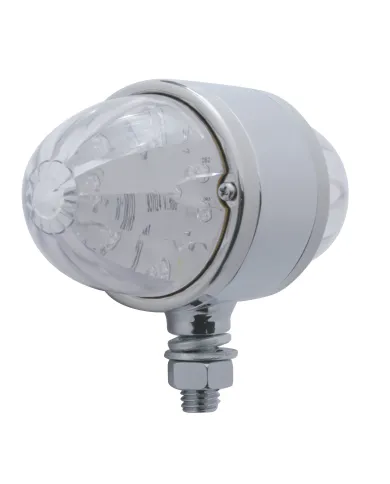 UP32329-34 LED Watermelon Double Face Light W/Chrome Housing - Amber & Red LED/Clear Lens