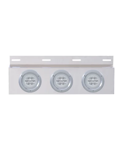 (BULK) STAINLESS STEEL TOP ,UD FLAP LIGHT BRACKET W/THREE 21 RED LED "GLO" LIGHT W/ BEZEL - CLEAR LENS (BULK) STAINLESS STEEL TOP ,UD FLAP LIGHT BRACKET W/THREE 21 RED LED "GLO" LIGHT W/ BEZEL - CLEAR LENS