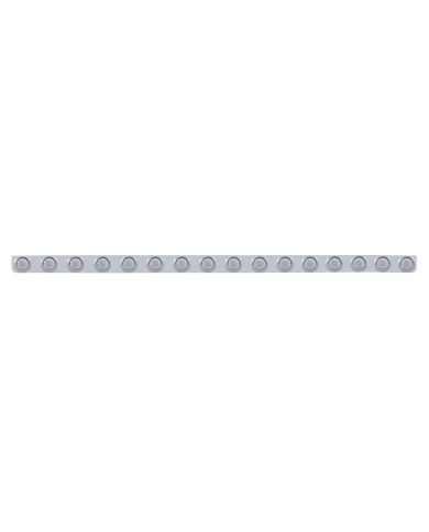 (BULK) S.S. 79.5" X 3.5" BUMPER LIGHT BRACKET W/ SIXTEEN 9 AMBER 2" CLEARANCE/MARKER LIGHT W/ VISOR - CLEAR LENS (BULK) S.S. 79.5" X 3.5" BUMPER LIGHT BRACKET W/ SIXTEEN 9 AMBER 2" CLEARANCE/MARKER LIGHT W/ VISOR - CLEAR LENS