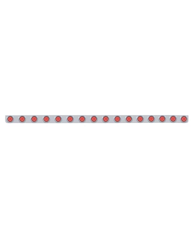 (BULK) S.S. 79.5" X 3.5" BUMPER LIGHT BRACKET W/ SIXTEEN 9 RED 2" CLEARANCE/MARKER LIGHT W/ VISOR - RED LENS (BULK) S.S. 79.5" X 3.5" BUMPER LIGHT BRACKET W/ SIXTEEN 9 RED 2" CLEARANCE/MARKER LIGHT W/ VISOR - RED LENS