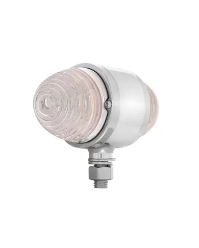 UP32330-34 LED Watermelon Double Face Light W/Chrome Housing - Amber LED/Clear Lens