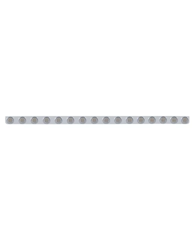 (BULK) S.S. 79.5" X 3.5" BUMPER LIGHT BRACKET W/ SIXTEEN 9 RED 2" REFLECTOR CLEARANCE/MARKER LIGHT W/ VISOR - CLEAR LENS (BULK) S.S. 79.5" X 3.5" BUMPER LIGHT BRACKET W/ SIXTEEN 9 RED 2" REFLECTOR CLEARANCE/MARKER LIGHT W/ VISOR - CLEAR LENS