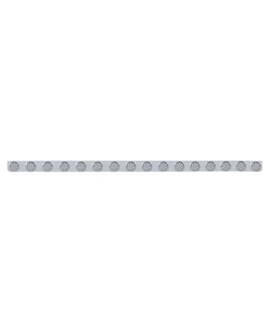 (BULK) S.S. 79.5" X 3.5" BUMPER LIGHT BRACKET W/ SIXTEEN 7 AMBER 2" REFLECTOR CLEARANCE/MARKER LIGHT W/ VISOR - CLEAR LENS (BULK) S.S. 79.5" X 3.5" BUMPER LIGHT BRACKET W/ SIXTEEN 7 AMBER 2" REFLECTOR CLEARANCE/MARKER LIGHT W/ VISOR - CLEAR LENS