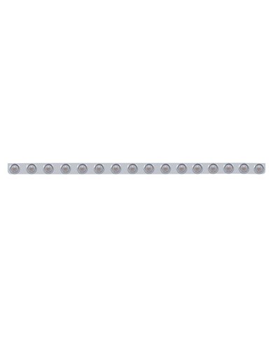 (BULK) S.S. 79.5" X 3.5" BUMPER LIGHT BRACKET W/ SIXTEEN 9 AMBER 2" "BEEHIVE" CLEARANCE/MARKER LIGHT W/ VISOR - CLEAR LENS (BULK) S.S. 79.5" X 3.5" BUMPER LIGHT BRACKET W/ SIXTEEN 9 AMBER 2" "BEEHIVE" CLEARANCE/MARKER LIGHT W/ VISOR - CLEAR LENS