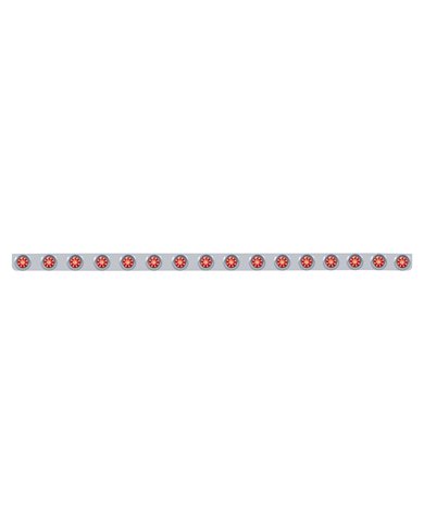(BULK) S.S. 79.5" X 3.5" BUMPER LIGHT BRACKET W/ SIXTEEN 9 RED 2" "BEEHIVE" CLEARANCE/MARKER LIGHT W/ VISOR - RED LENS (BULK) S.S. 79.5" X 3.5" BUMPER LIGHT BRACKET W/ SIXTEEN 9 RED 2" "BEEHIVE" CLEARANCE/MARKER LIGHT W/ VISOR - RED LENS