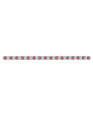(BULK) S.S. 79.5" X 3.5" BUMPER LIGHT BRACKET W/ SIXTEEN 9 RED 2" "BEEHIVE" CLEARANCE/MARKER LIGHT W/ VISOR - RED LENS