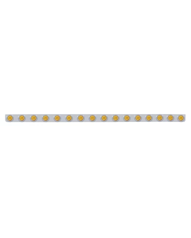 (BULK) S.S. 79.5" X 3.5" BUMPER LIGHT BRACKET W/ SIXTEEN 9 AMBER 2" CLEARANCE/MARKER LIGHT W/ FLAT BEZEL - AMBER LENS (BULK) S.S. 79.5" X 3.5" BUMPER LIGHT BRACKET W/ SIXTEEN 9 AMBER 2" CLEARANCE/MARKER LIGHT W/ FLAT BEZEL - AMBER LENS