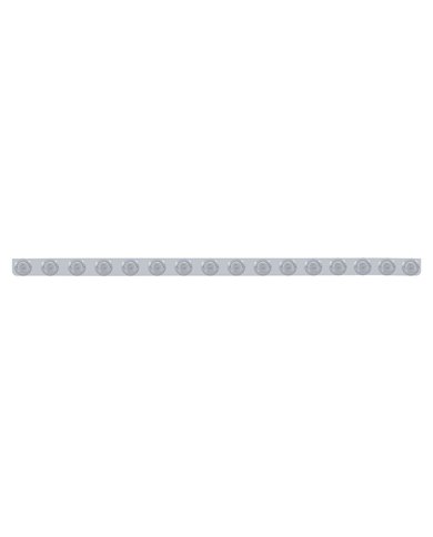 (BULK) S.S. 79.5" X 3.5" BUMPER LIGHT BRACKET W/ SIXTEEN 9 AMBER 2" CLEARANCE/MARKER LIGHT W/ FLAT BEZEL - CLEAR LENS (BULK) S.S. 79.5" X 3.5" BUMPER LIGHT BRACKET W/ SIXTEEN 9 AMBER 2" CLEARANCE/MARKER LIGHT W/ FLAT BEZEL - CLEAR LENS