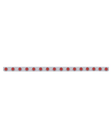(BULK) S.S. 79.5" X 3.5" BUMPER LIGHT BRACKET W/ SIXTEEN 9 RED 2" CLEARANCE/MARKER LIGHT W/ FLAT BEZEL - RED LENS (BULK) S.S. 79.5" X 3.5" BUMPER LIGHT BRACKET W/ SIXTEEN 9 RED 2" CLEARANCE/MARKER LIGHT W/ FLAT BEZEL - RED LENS