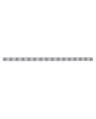 (BULK) S.S. 79.5" X 3.5" BUMPER LIGHT BRACKET W/ SIXTEEN 9 AMBER 2" REFLECTOR CLEARANCE/MARKER LIGHT W/ FLAT BEZEL - CLEAR LENS