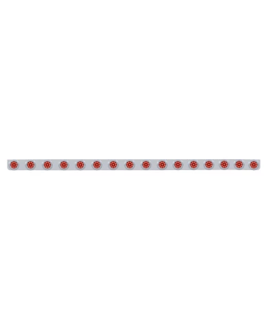 (BULK) S.S. 79.5" X 3.5" BUMPER LIGHT BRACKET W/ SIXTEEN 9 RED 2" REFLECTOR CLEARANCE/MARKER LIGHT W/ FLAT BEZEL - RED LENS (BULK) S.S. 79.5" X 3.5" BUMPER LIGHT BRACKET W/ SIXTEEN 9 RED 2" REFLECTOR CLEARANCE/MARKER LIGHT W/ FLAT BEZEL - RED LENS