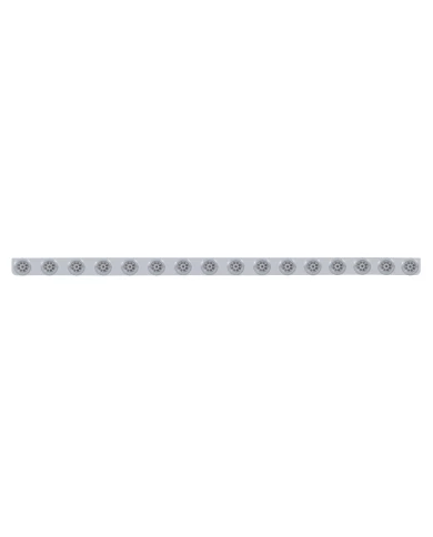 (BULK) S.S. 79.5" X 3.5" BUMPER LIGHT BRACKET W/ SIXTEEN 9 RED 2" REFLECTOR CLEARANCE/MARKER LIGHT W/ FLAT BEZEL - CLEAR LENS (BULK) S.S. 79.5" X 3.5" BUMPER LIGHT BRACKET W/ SIXTEEN 9 RED 2" REFLECTOR CLEARANCE/MARKER LIGHT W/ FLAT BEZEL - CLEAR LENS