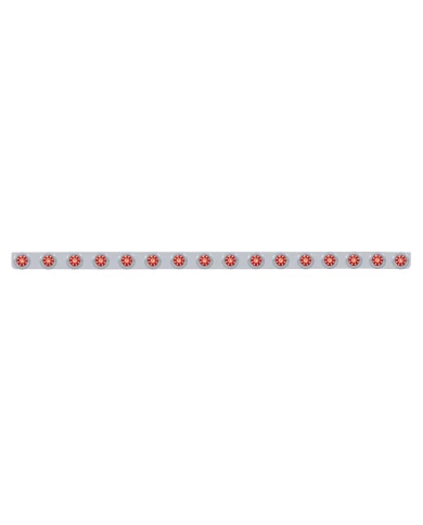 (BULK) S.S. 79.5" X 3.5" BUMPER LIGHT BRACKET W/ SIXTEEN 9 RED 2" "BEEHIVE" CLEARANCE/MARKER LIGHT W/ FLAT BEZEL - RED LENS (BULK) S.S. 79.5" X 3.5" BUMPER LIGHT BRACKET W/ SIXTEEN 9 RED 2" "BEEHIVE" CLEARANCE/MARKER LIGHT W/ FLAT BEZEL - RED LENS