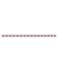 (BULK) S.S. 79.5" X 3.5" BUMPER LIGHT BRACKET W/ SIXTEEN 9 RED 2" "BEEHIVE" CLEARANCE/MARKER LIGHT W/ FLAT BEZEL - RED LENS