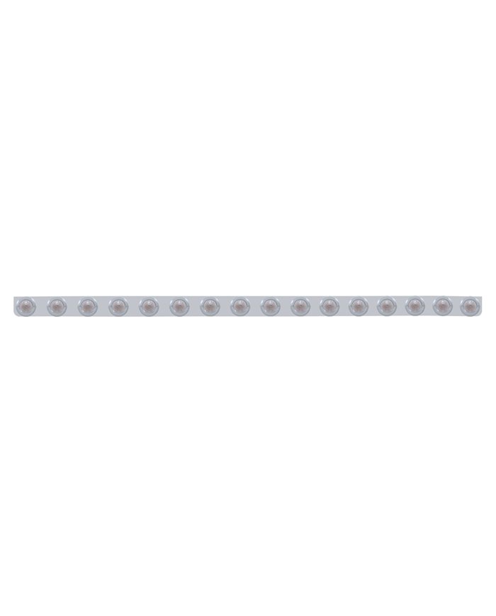 (BULK) S.S. 79.5" X 3.5" BUMPER LIGHT BRACKET W/ SIXTEEN 9 RED 2" "BEEHIVE" CLEARANCE/MARKER LIGHT W/ FLAT BEZEL - CLEAR LENS (BULK) S.S. 79.5" X 3.5" BUMPER LIGHT BRACKET W/ SIXTEEN 9 RED 2" "BEEHIVE" CLEARANCE/MARKER LIGHT W/ FLAT BEZEL - CLEAR LENS