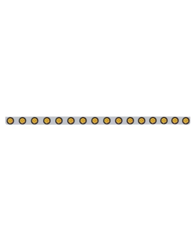 (BULK) S.S. 79.5" X 3.5" BUMPER LIGHT BRACKET W/ SIXTEEN 9 AMBER 2" CLEARANCE/MARKER LIGHT W/ GROMMET - AMBER LENS (BULK) S.S. 79.5" X 3.5" BUMPER LIGHT BRACKET W/ SIXTEEN 9 AMBER 2" CLEARANCE/MARKER LIGHT W/ GROMMET - AMBER LENS