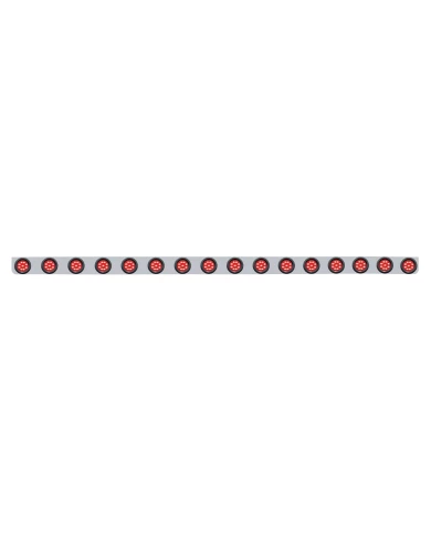 (BULK) S.S. 79.5" X 3.5" BUMPER LIGHT BRACKET W/ SIXTEEN 9 RED 2" CLEARANCE/MARKER LIGHT W/ GROMMET - RED LENS (BULK) S.S. 79.5" X 3.5" BUMPER LIGHT BRACKET W/ SIXTEEN 9 RED 2" CLEARANCE/MARKER LIGHT W/ GROMMET - RED LENS