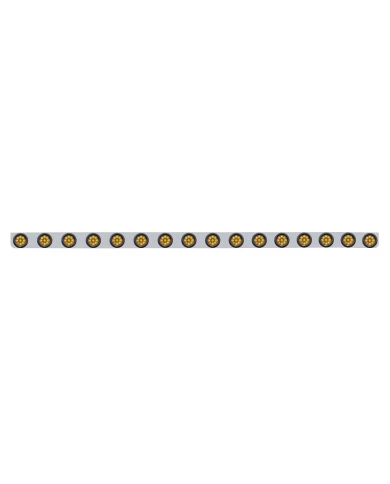 (BULK) S.S. 79.5" X 3.5" BUMPER LIGHT BRACKET W/ SIXTEEN 9 AMBER 2" REFLECTOR CLEARANCE/MARKER LIGHT W/ GROMMET - AMBER LENS (BULK) S.S. 79.5" X 3.5" BUMPER LIGHT BRACKET W/ SIXTEEN 9 AMBER 2" REFLECTOR CLEARANCE/MARKER LIGHT W/ GROMMET - AMBER LENS