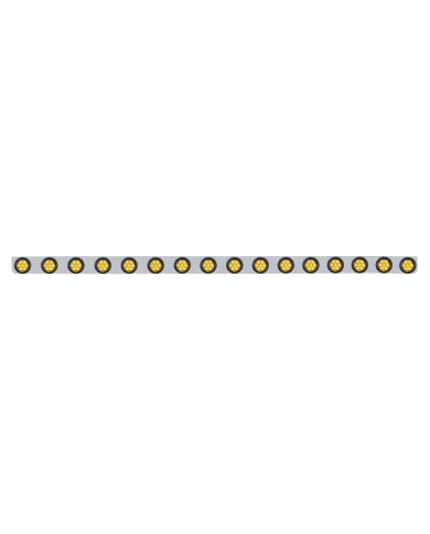 (BULK) S.S. 79.5" X 3.5" BUMPER LIGHT BRACKET W/ SIXTEEN 7 AMBER 2" REFLECTOR CLEARANCE/MARKER LIGHT W/ GROMMET - AMBER LENS (BULK) S.S. 79.5" X 3.5" BUMPER LIGHT BRACKET W/ SIXTEEN 7 AMBER 2" REFLECTOR CLEARANCE/MARKER LIGHT W/ GROMMET - AMBER LENS