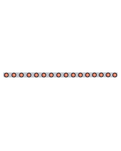 (BULK) S.S. 79.5" X 3.5" BUMPER LIGHT BRACKET W/ SIXTEEN 7 RED 2" REFLECTOR CLEARANCE/MARKER LIGHT W/ GROMMET - RED LENS (BULK) S.S. 79.5" X 3.5" BUMPER LIGHT BRACKET W/ SIXTEEN 7 RED 2" REFLECTOR CLEARANCE/MARKER LIGHT W/ GROMMET - RED LENS