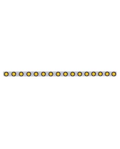(BULK) S.S. 79.5" X 3.5" BUMPER LIGHT BRACKET W/ SIXTEEN 9 AMBER 2" "BEEHIVE" CLEARANCE/MARKER LIGHT W/ GROMMET - AMBER LENS (BULK) S.S. 79.5" X 3.5" BUMPER LIGHT BRACKET W/ SIXTEEN 9 AMBER 2" "BEEHIVE" CLEARANCE/MARKER LIGHT W/ GROMMET - AMBER LENS