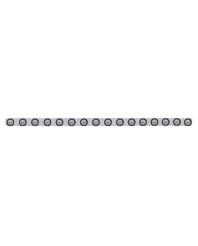 (BULK) S.S. 79.5" X 3.5" BUMPER LIGHT BRACKET W/ SIXTEEN 9 AMBER 2" "BEEHIVE" CLEARANCE/MARKER LIGHT W/ GROMMET - CLEAR LENS (BULK) S.S. 79.5" X 3.5" BUMPER LIGHT BRACKET W/ SIXTEEN 9 AMBER 2" "BEEHIVE" CLEARANCE/MARKER LIGHT W/ GROMMET - CLEAR LENS