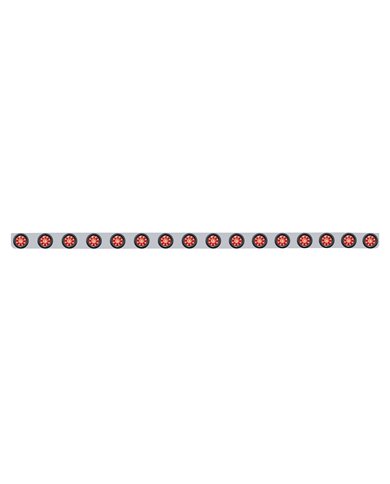 (BULK) S.S. 79.5" X 3.5" BUMPER LIGHT BRACKET W/ SIXTEEN 9 RED 2" "BEEHIVE" CLEARANCE/MARKER LIGHT W/ GROMMET - RED LENS (BULK) S.S. 79.5" X 3.5" BUMPER LIGHT BRACKET W/ SIXTEEN 9 RED 2" "BEEHIVE" CLEARANCE/MARKER LIGHT W/ GROMMET - RED LENS