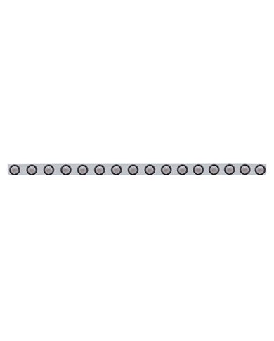 (BULK) S.S. 79.5" X 3.5" BUMPER LIGHT BRACKET W/ SIXTEEN 9 RED 2" "BEEHIVE" CLEARANCE/MARKER LIGHT W/ GROMMET - CLEAR LENS (BULK) S.S. 79.5" X 3.5" BUMPER LIGHT BRACKET W/ SIXTEEN 9 RED 2" "BEEHIVE" CLEARANCE/MARKER LIGHT W/ GROMMET - CLEAR LENS