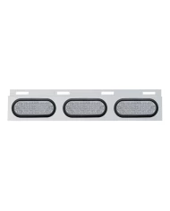 (BULK) STAINLESS STEEL TOP MUD FLAP LIGHT BRACKET W/ THREE 19 LED OVAL LIGHT W/ GROMMET - CLEAR LENS (BULK) STAINLESS STEEL TOP MUD FLAP LIGHT BRACKET W/ THREE 19 LED OVAL LIGHT W/ GROMMET - CLEAR LENS