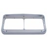 UP32349-14 LED Chrome Rectangular Dual Headlight Bezel With Visor - Amber LED/Chrome Lens