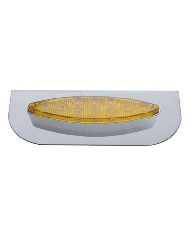 (BULK) STAINLESS STEEL BRACKET W/ 10 AMBER LED CATS EYE LIGHT - AMBER LENS (BULK) STAINLESS STEEL BRACKET W/ 10 AMBER LED CATS EYE LIGHT - AMBER LENS