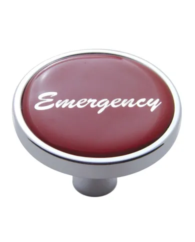 UP23308-"Emergency" Short Air Valve Knob - Red Glossy Sticker