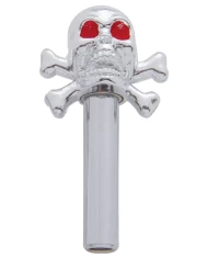 (2/CARD) CHROME SKULL DOOR KNOBS