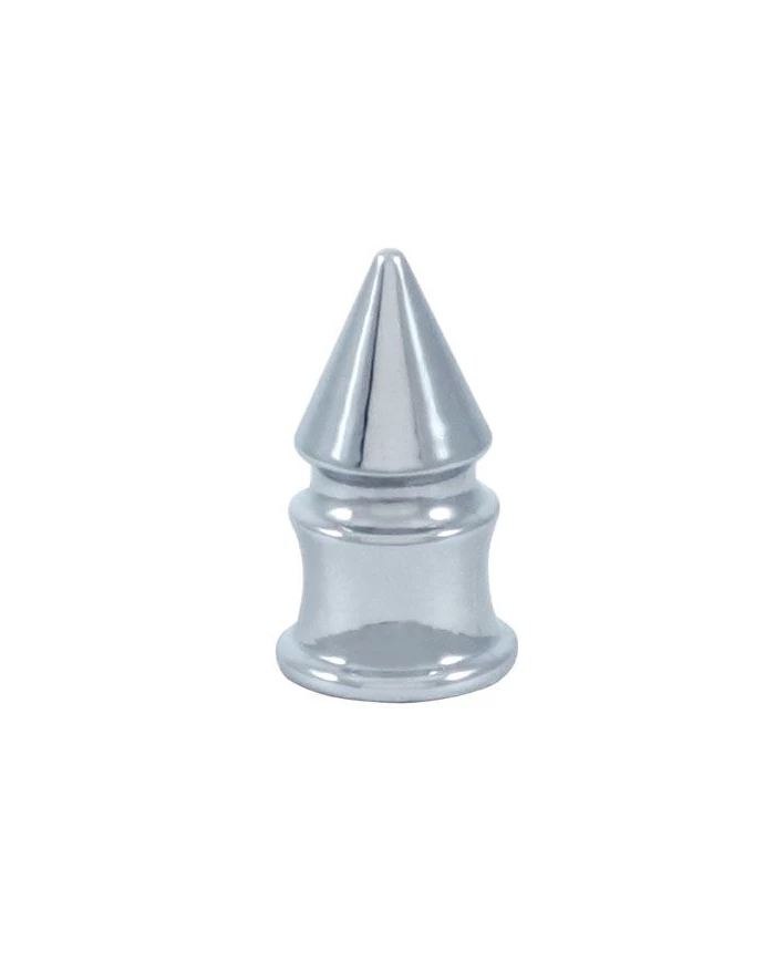 (4/CARD) CHROME SPIKE TIRE VALVE STEM COVERS