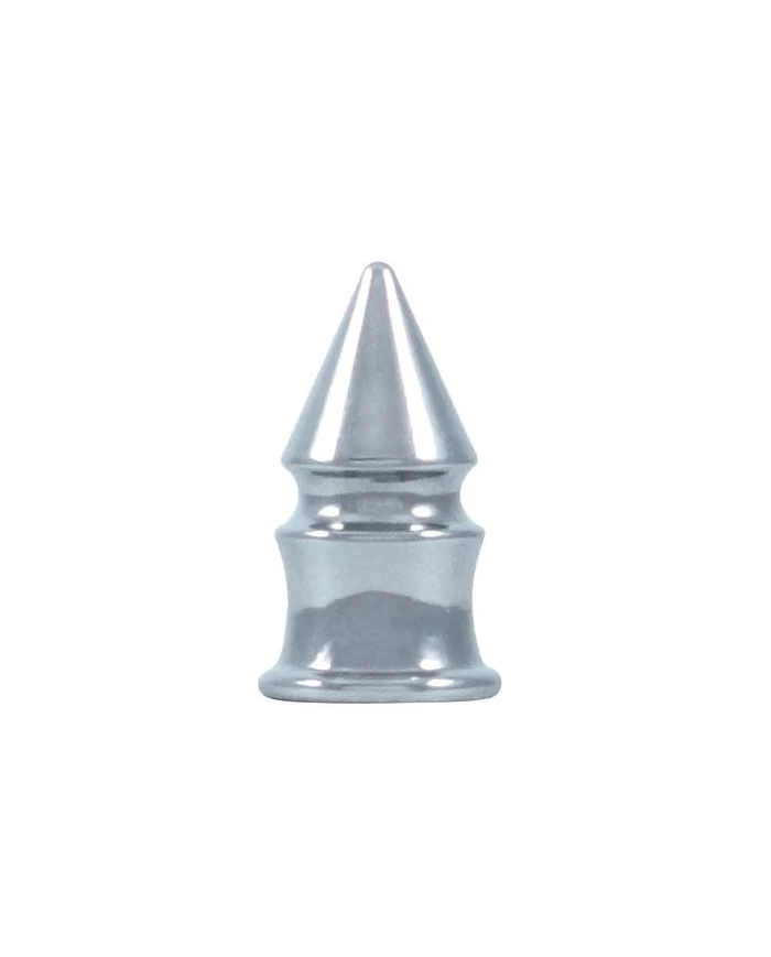 (4/CARD) CHROME SPIKE TIRE VALVE STEM COVERS