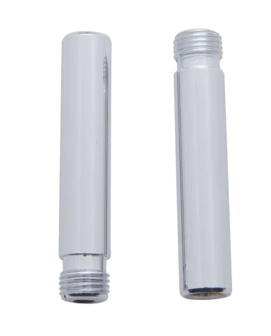 (2/CARD) CHROME METAL TUBE DOOR KNOB (2/CARD) CHROME METAL TUBE DOOR KNOB